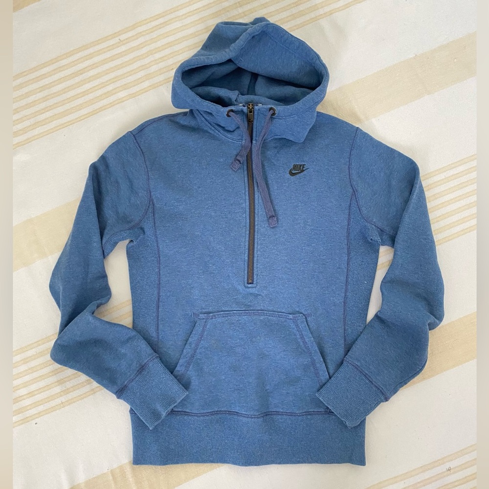 Nike Women’s 💯%Cotton Pullover Hoodie in Heather Blue
